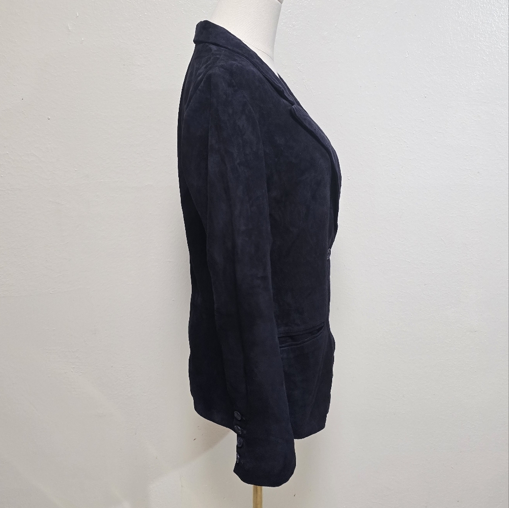 RtA Iggy Lambskin Suede Navy Blazer Size XS - Picture 4 of 9